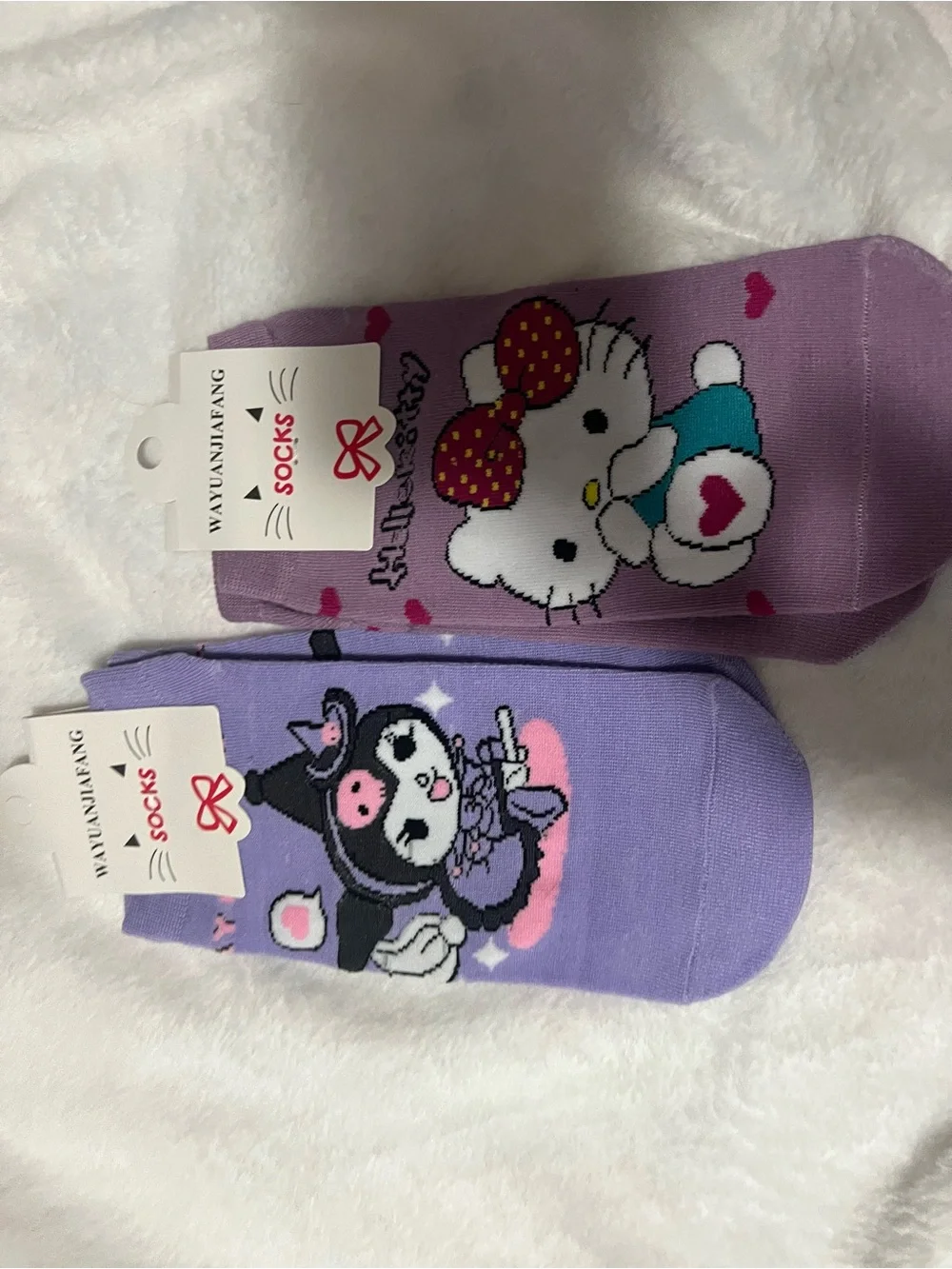Cute Character Ankle Socks - Lavender & Purple